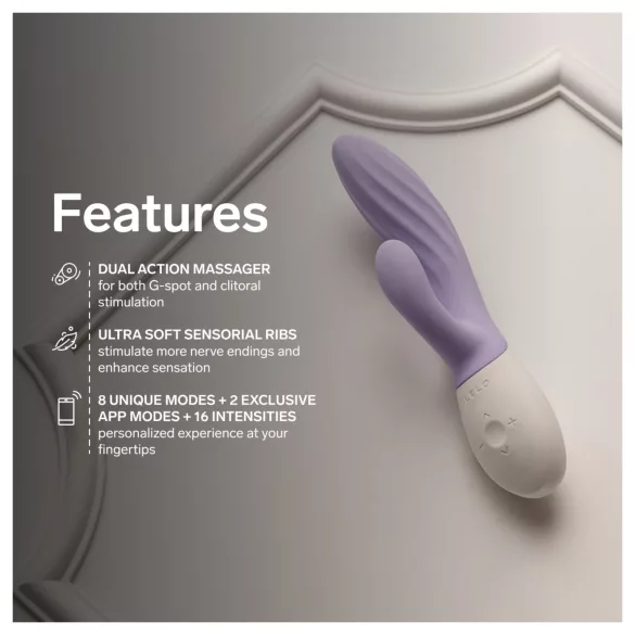 LELO INA Twist - vibrador de punto G controlado por app, con brazo estimulador del clítoris (morado)