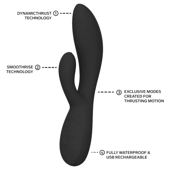 LELO - INA Thrust conejo vibrador con movimiento de empuje (negro)