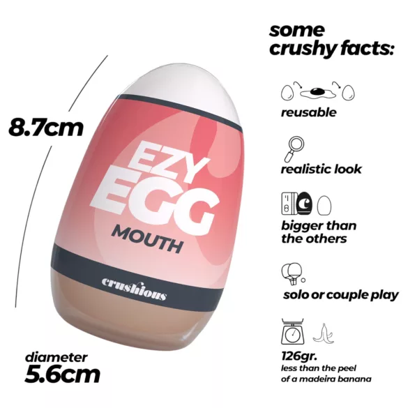 Crushious Ezy Egg Mouth - huevo masturbador (color piel)