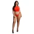 Le Désir - conjunto sexy con strass - tallas grandes - rojo (XL-3XL)