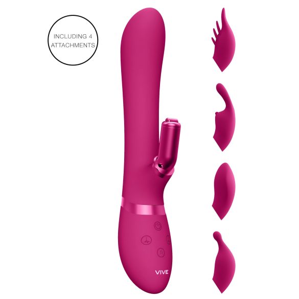 Vive Chou - vibrador clitorial recargable con cabezales (rosa)