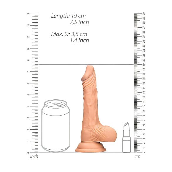 RealRock - dildo realista con testículos - 17 cm - color natural