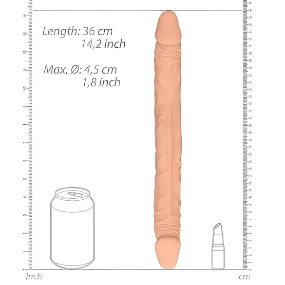 RealRock - dildo doble - 36 cm - color natural
