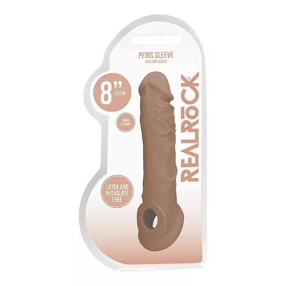 RealRock - funda para pene - 21 cm - color oscuro natural
