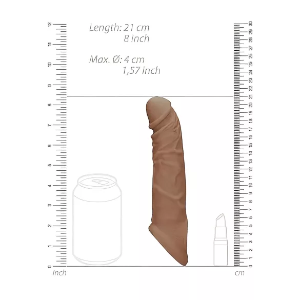 RealRock - funda para pene - 21 cm - color oscuro natural