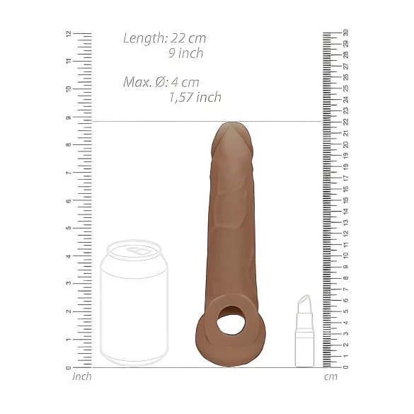 RealRock - funda para pene - 21,5 cm - color piel oscura