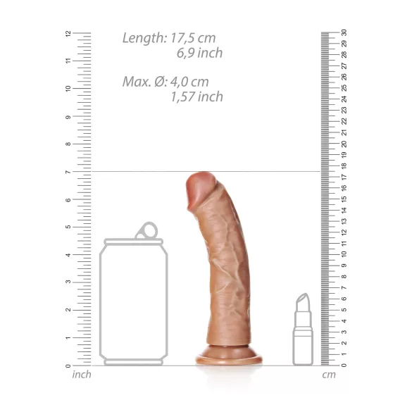 RealRock - consolador realista - 15,5 cm - color piel oscura
