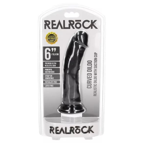 RealRock - consolador realista con ventosa - 15,5 cm - negro