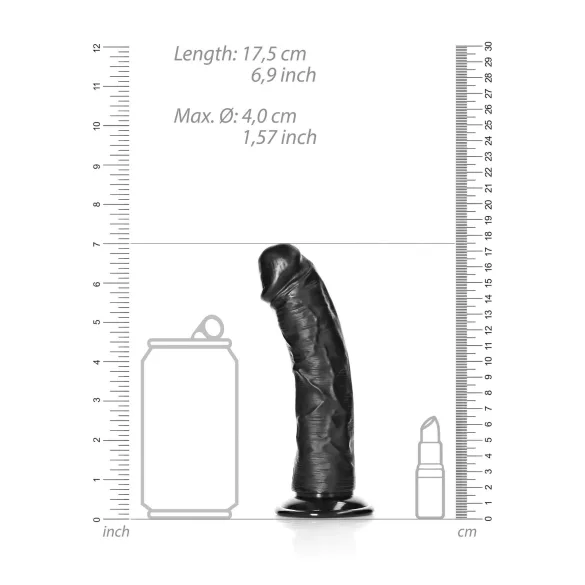 RealRock - consolador realista con ventosa - 15,5 cm - negro