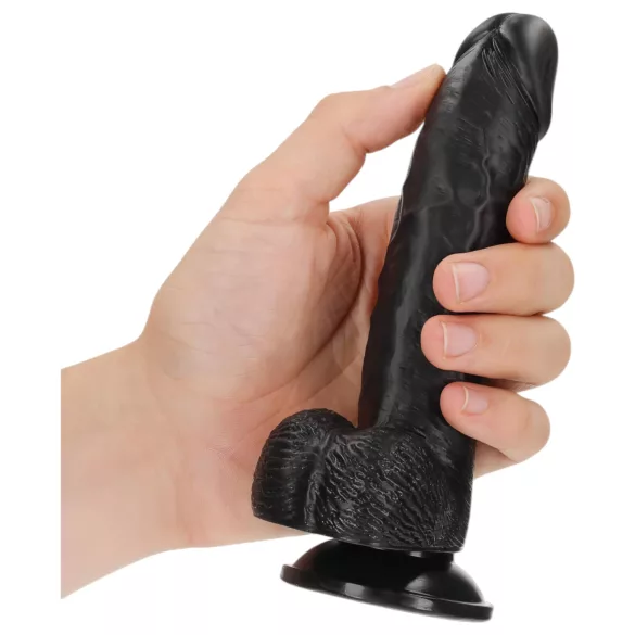 RealRock - dildo realista con ventosa - 15,5 cm - negro