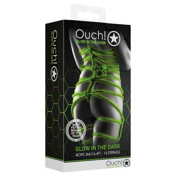 Ouch! - cuerda bondage luminosa - 10 m - verde