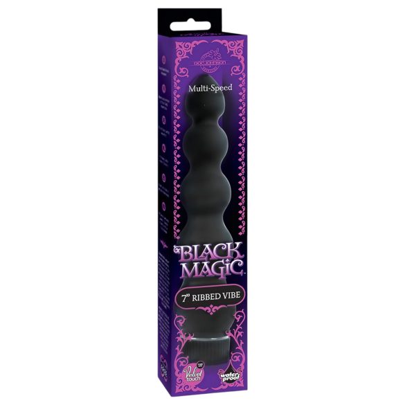 Black Magic 7 - vibrador anal rígido 5 bolas - silicona negra