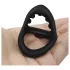 Anillo para pene y testículos - textura con puntos - silicona negra