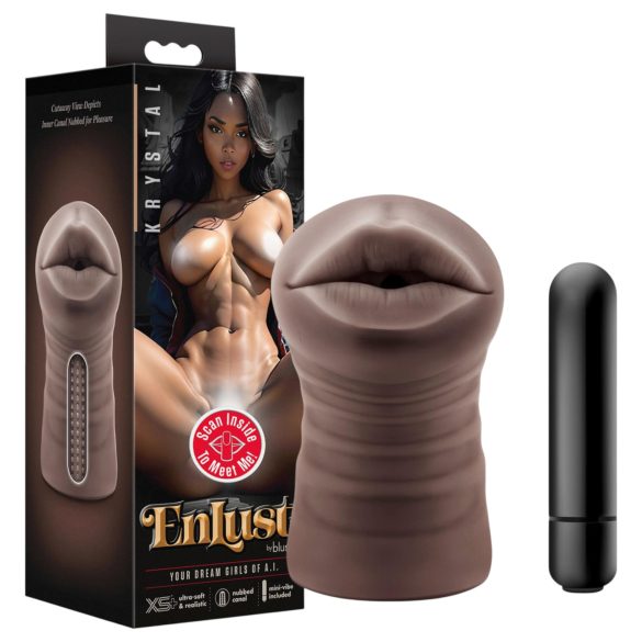 Enlust Krystal - masturbador oral vibrador masculino - marrón