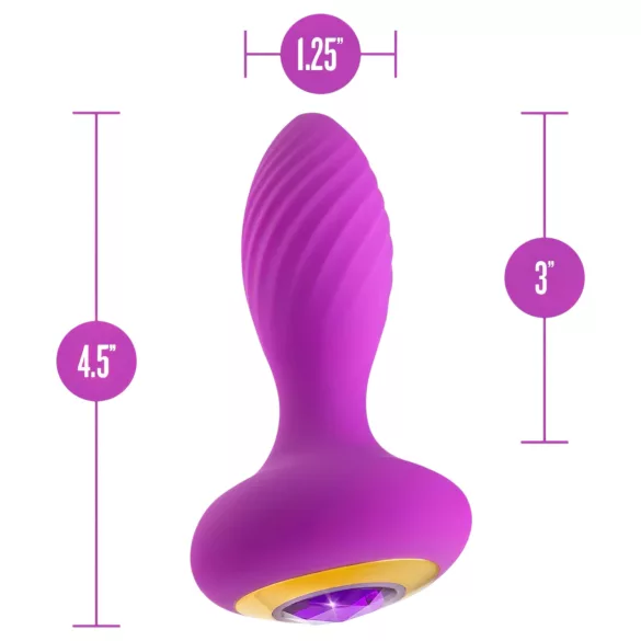 Oh My Gem - plug anal vibrador con gema - silicona lila