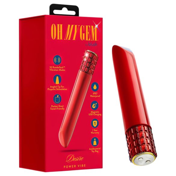 Oh Mi Joya - vibrador en barra recargable (rojo)