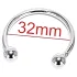 Anillo para glande de acero inoxidable para retrasar la eyaculación 32mm