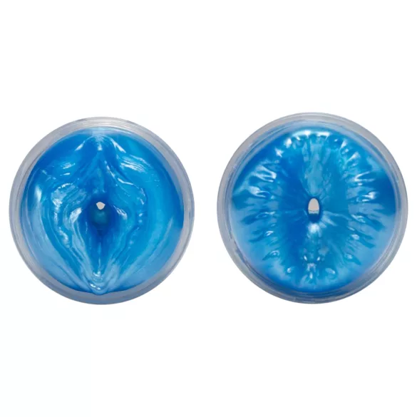 Fleshlight Quickshot Vantage - masturbador doble transparente (azul)