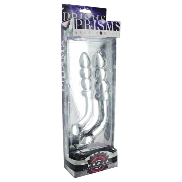 Prisms Hamsa - Dildo doble punta para punto G - vidrio transparente