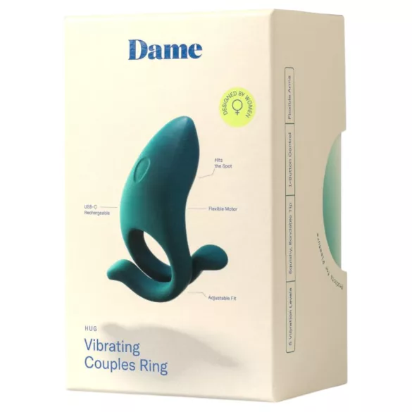 Dame Hug - anillo vibrador ajustable para el pene (verde)