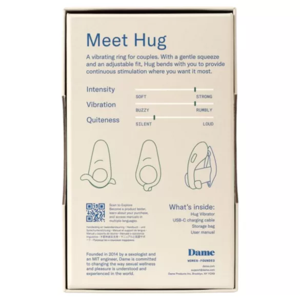 Dame Hug - anillo vibrador ajustable para el pene (verde)