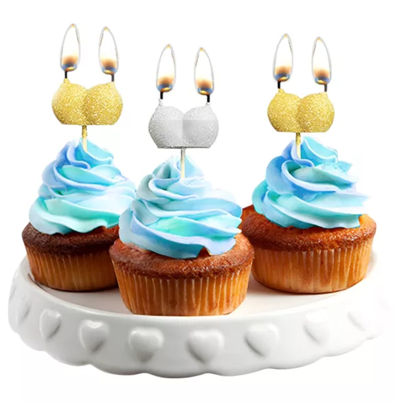 Glittaretti - set de velas forma pecho - pack 3 unidades