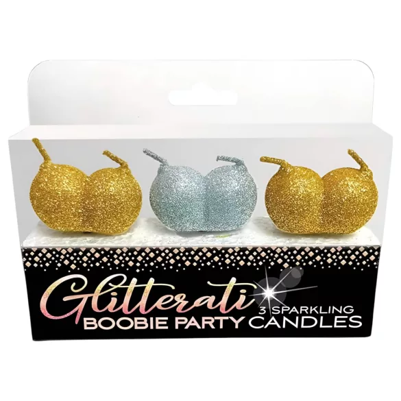 Glittaretti - set de velas forma pecho - pack 3 unidades