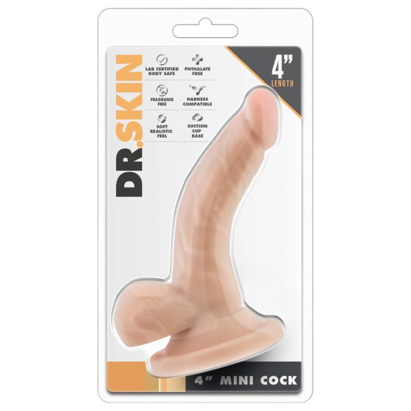 Dr. Skin 4 - Dildo realista con ventosa y testículos - natural (12cm)
