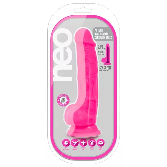 Blush Neo - consolador con ventosa - 19 cm - silicona rosa