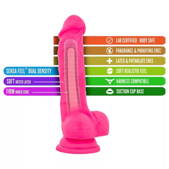 Blush Neo - consolador con ventosa - 19 cm - silicona rosa