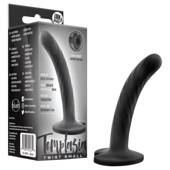 Temptasia Twist Small - consolador retorcido con ventosa (negro)