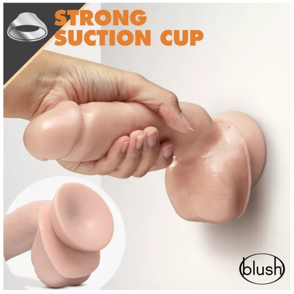 blush Dr. Skin Glide dildo realista - 21,5 cm, con testículos