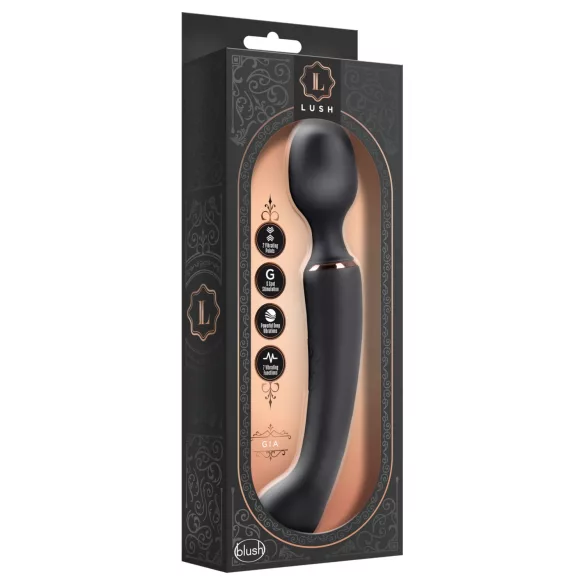 Blush Lush - Varita 2 en 1 y vibrador de punto G (negro)