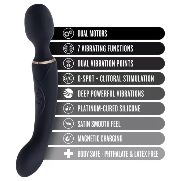 Blush Lush - Varita 2 en 1 y vibrador de punto G (negro)