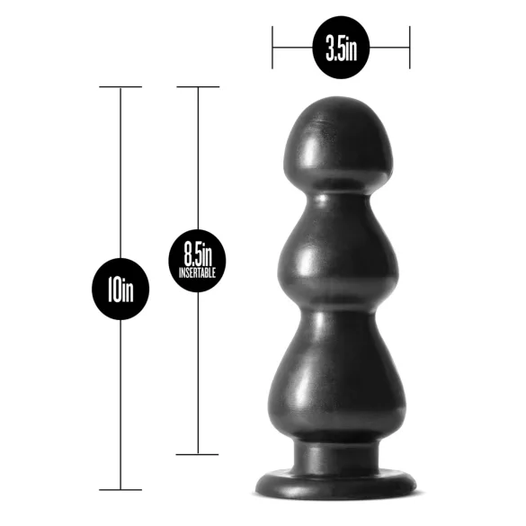 Blush Jet - consolador con ventosa - textura de perlas - silicona negra