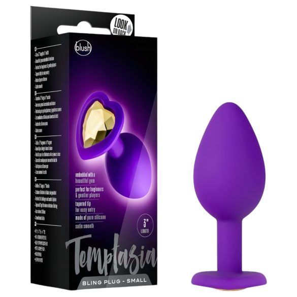 Temptasia S - plug anal joya corazón pequeño - silicona lila