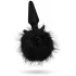 Anal Adventures Platinum - plug anal cola de conejo - silicona negro