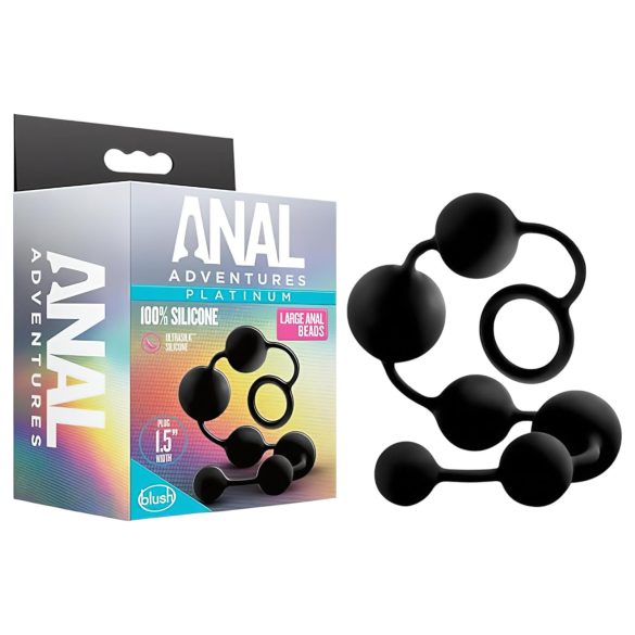Anal Adventures - plug anal con cuentas - silicona negra