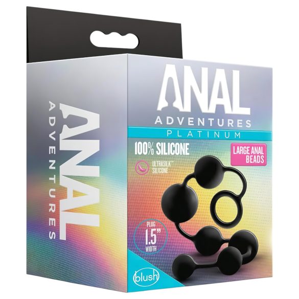 Anal Adventures - plug anal con cuentas - silicona negra