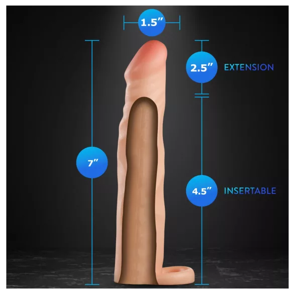 Performance Plus 2,5 - funda para pene con anillo - silicona natural