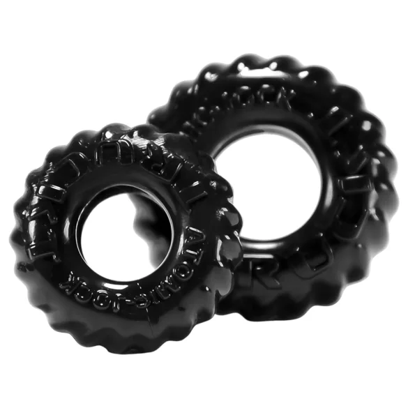 OXBALLS - set de anillos para pene texturizados - silicona negra