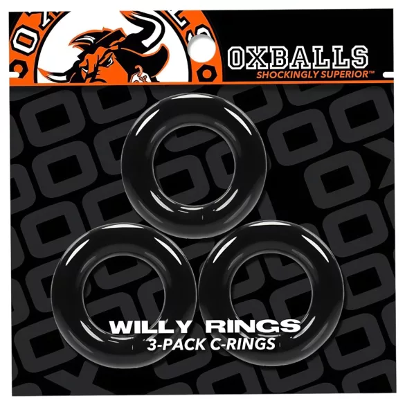 OXBALLS - anillo para pene triple - silicona negra