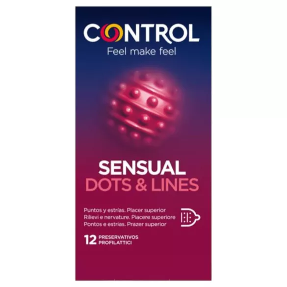 Control - preservativo texturizado - estrías y puntos - 12 unidades