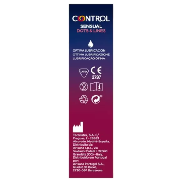 Control - preservativo texturizado - estrías y puntos - 12 unidades