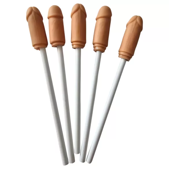 Diverty - lápiz con punta de pene (natural) - 5 piezas