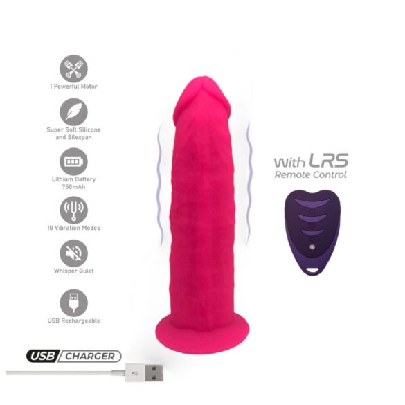 Silexd - consolador vibrador con ventosa y mando a distancia - silicona rosa
