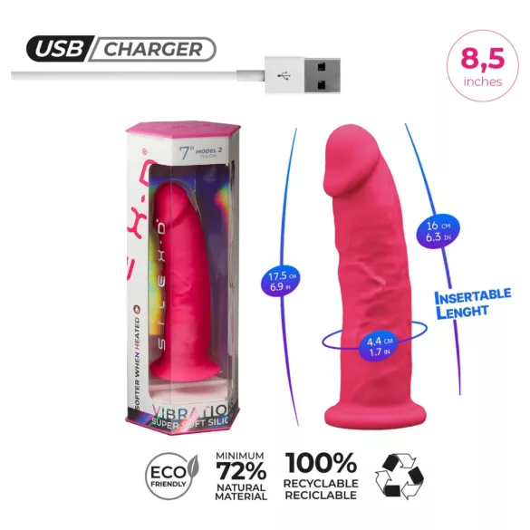 Silexd - consolador vibrador con ventosa y mando a distancia - silicona rosa
