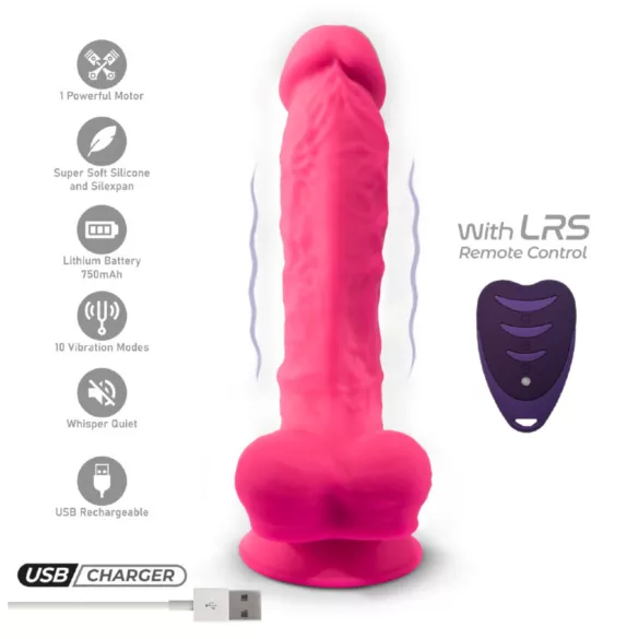 Silexd - vibrador con ventosa y huevos - control remoto - silicona rosa