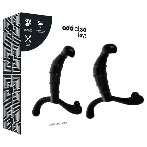 Addicted Toys - masajeador de próstata y perineo (negro) - 11,3 cm