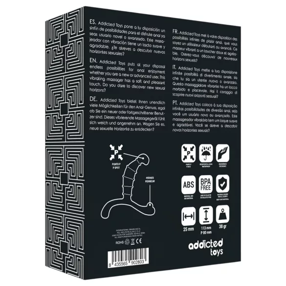 Addicted Toys - masajeador de próstata y perineo (negro) - 11,3 cm